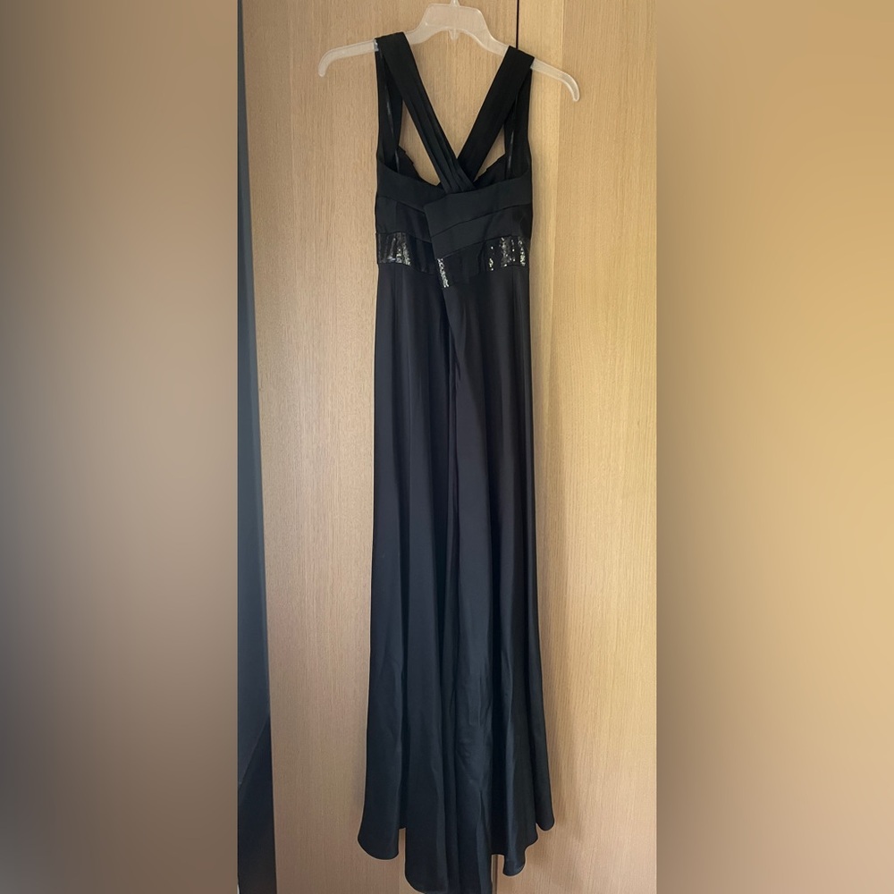 Black satin Calvin Klein formal dress, size 8